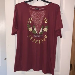Express XL Burgundy Lace Top